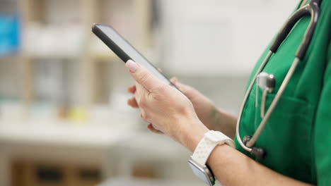 Hands,-phone-and-a-vet-closeup-in-an-animal