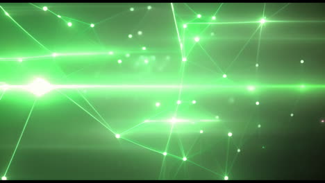 animation of green neon network of connections on black background