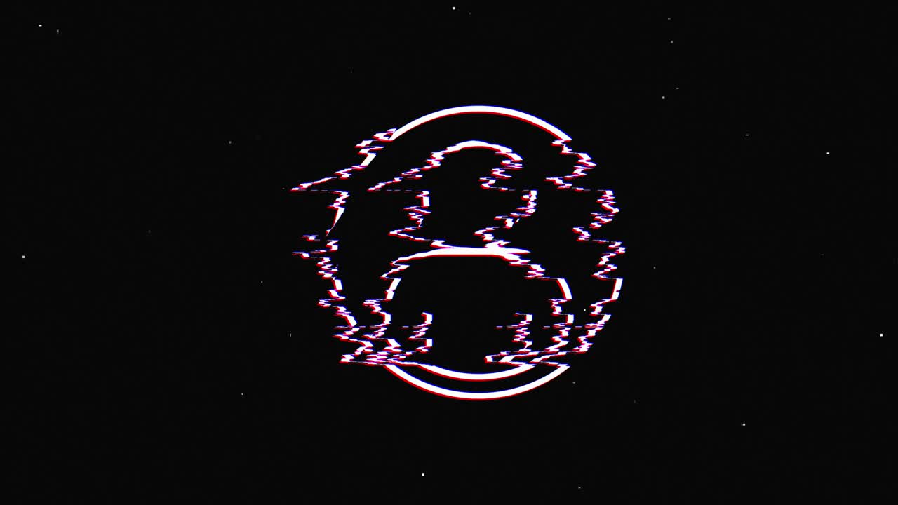 el diseño del icono de glitch de las redes sociales aislado en un fondo oscuro. icono web delineado. gráficos en movimiento.