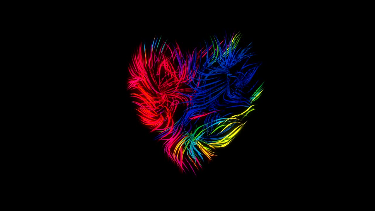 네온의 추상적인 애니메이션, 반이는 빛의 선, 루프 애니메이션