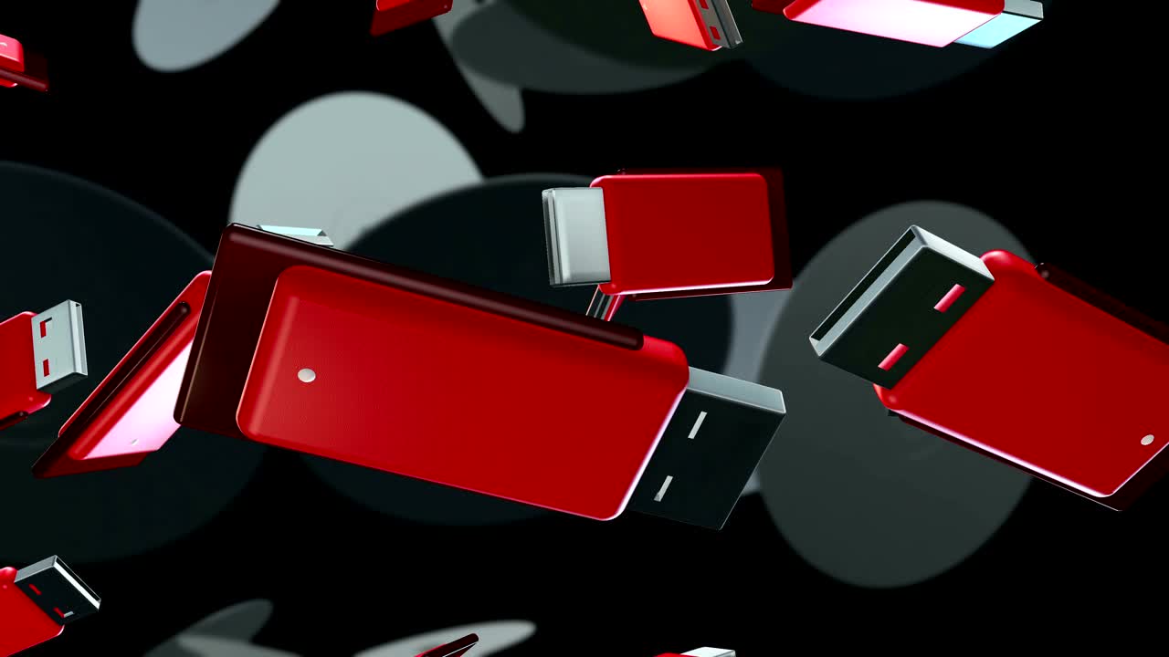 회전 플래시 드라이브와 dvd를 검은색으로