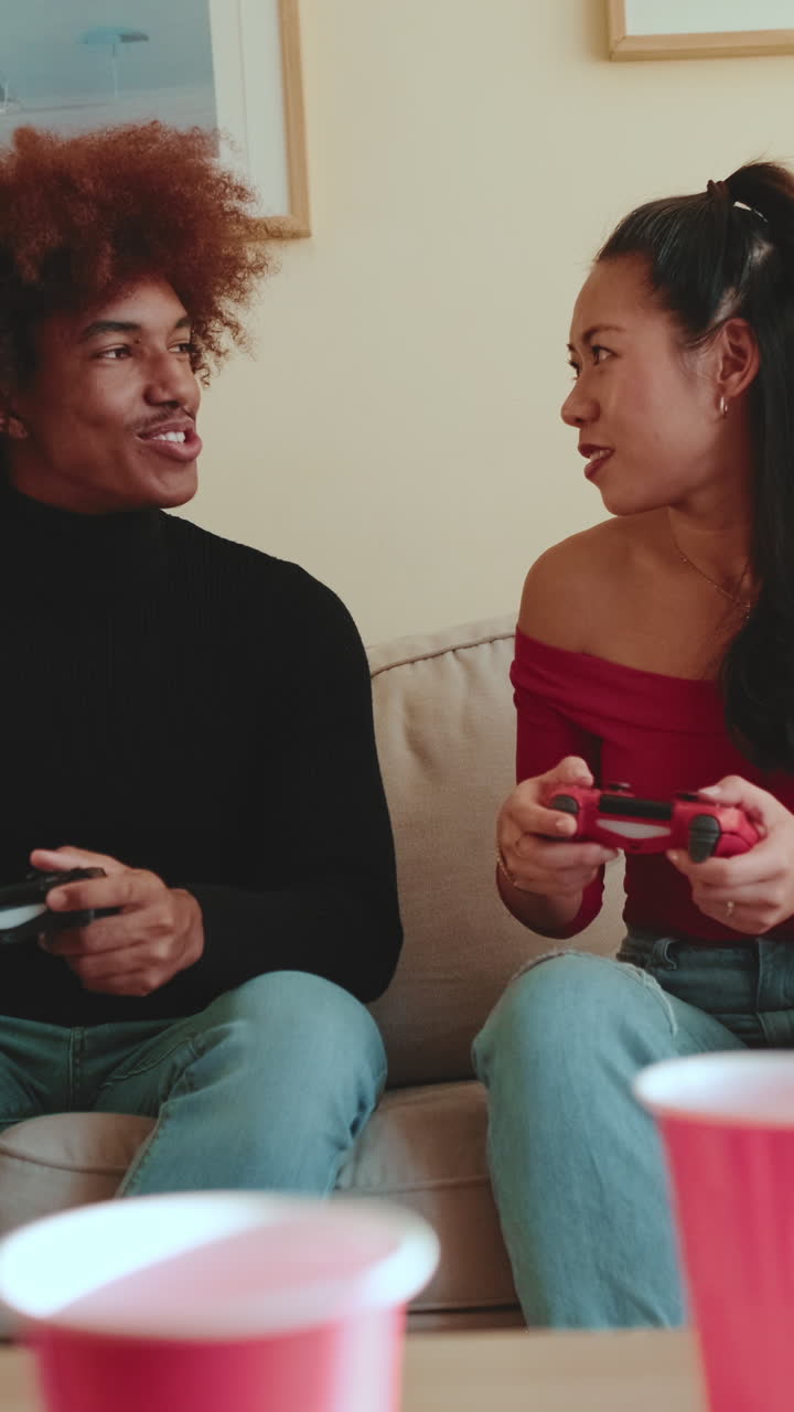 People playing video games together