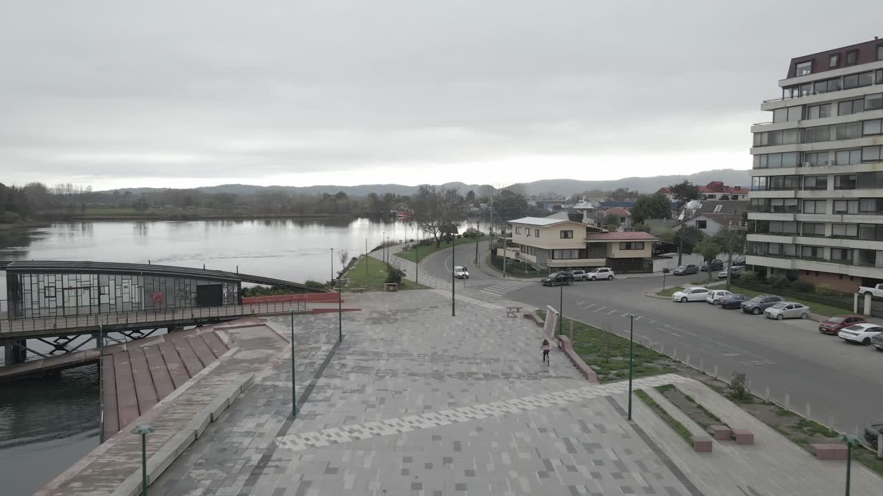 칠레 발디비아 시 코스타네라의 공중 풍경