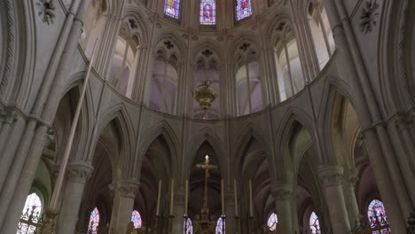 inside a beautiful church in caen, normandy name abbaye aux hommes