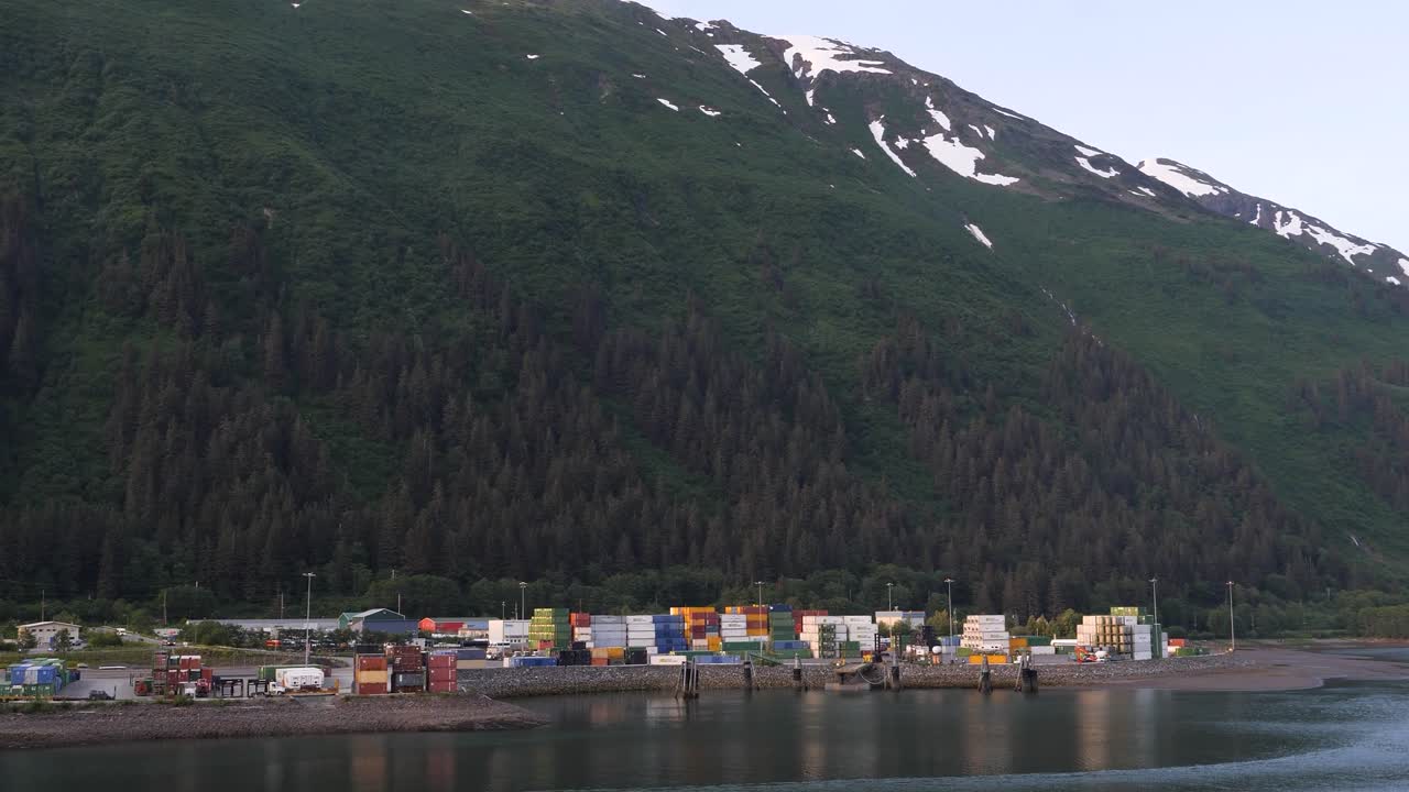 Container terminal in Juneau, Alaska.Sailing down the Gastineau Channel