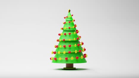 Animation-of-christmas-tree-on-white-background