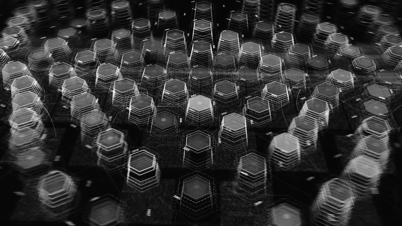 추상적인 육각형 데이터 시각화