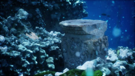 ancient column underwater ruins