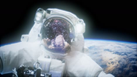 astronauta en una caminata espacial. elementos de esta imagen proporcionados por la nasa