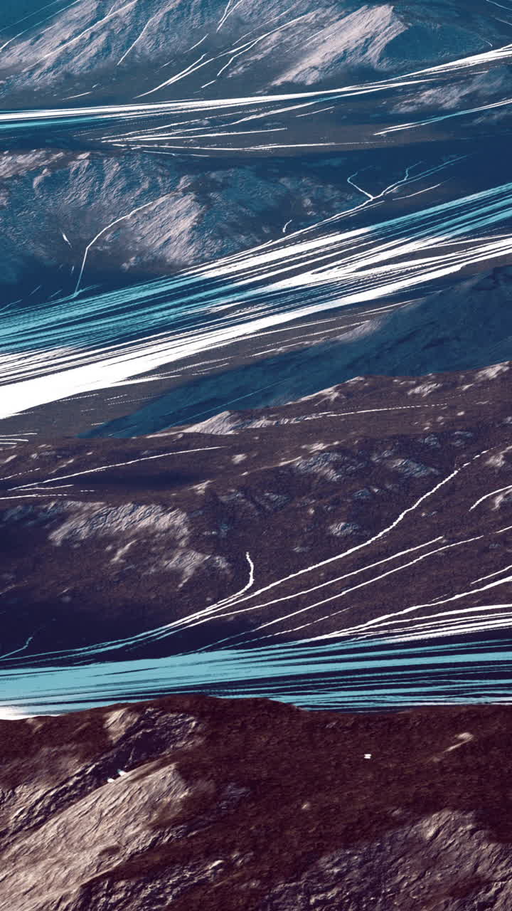 Abstract Mountain Landscape with Snow and Blue Hues