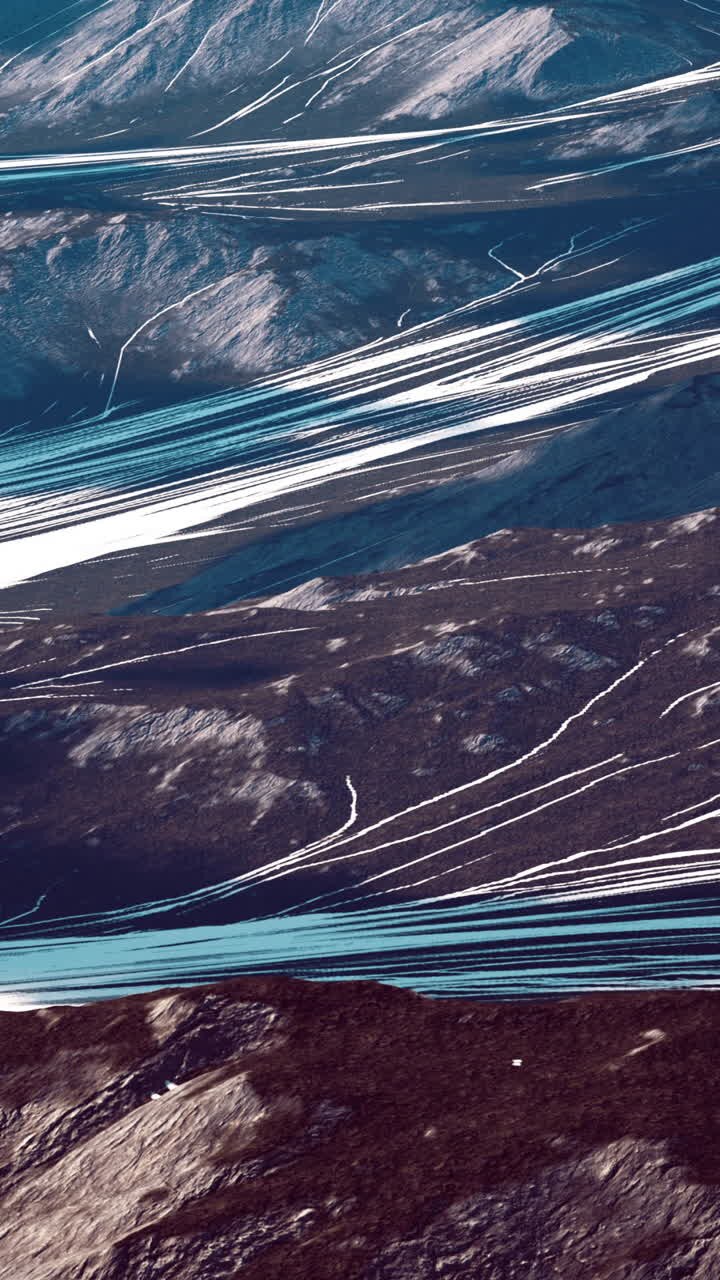 Abstract Mountain Landscape with Snow and Blue Hues