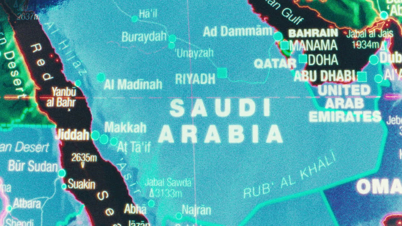 Map of Saudi Arabia and the Arabian Peninsula