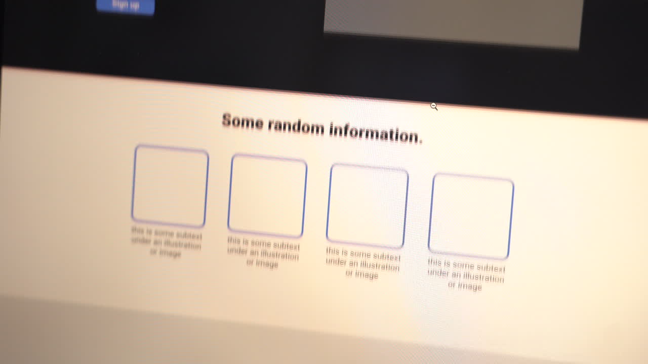 Zooming In On A Mockup Website Landing Page Design