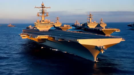 us navy aircraft carrier and escorts