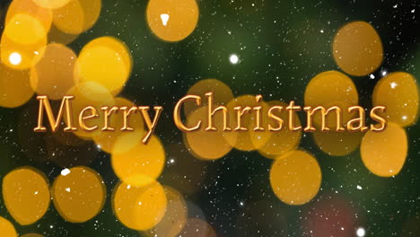 Animation-of-merry-christmas-text-over-snow-falling-with-christmas-decorations