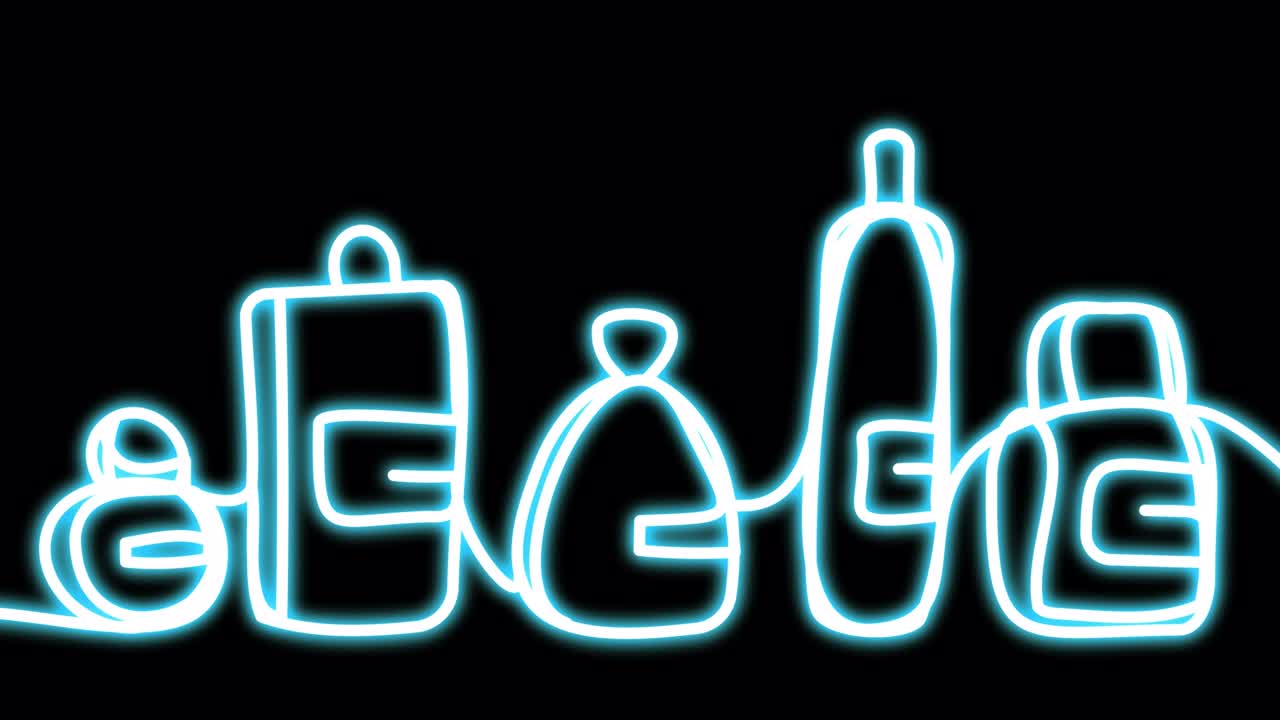 Neon bottles for spa and care.