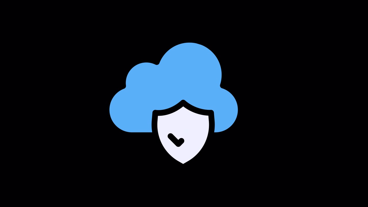 Animated Cloud Security Icon Showing Protection and Threat