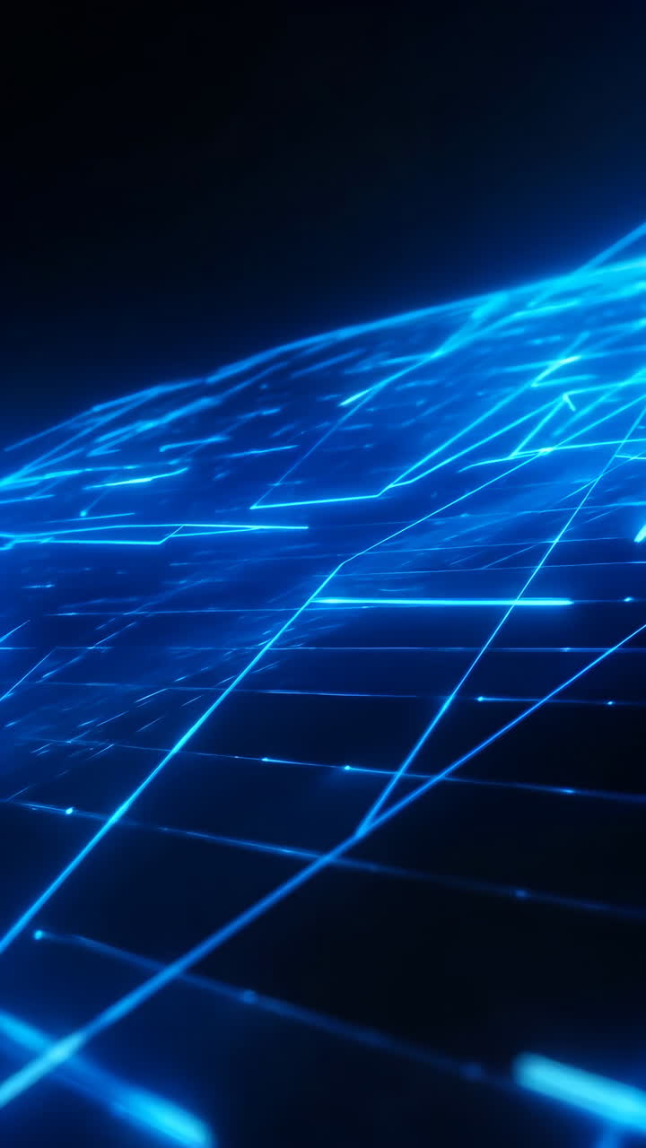 Abstract Blue Digital Network Background with Glowing Lines