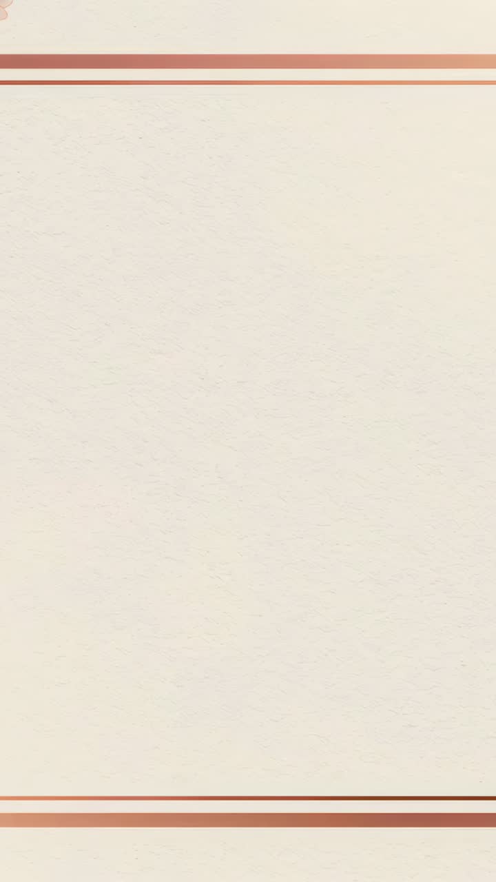 Video verticale: mostra un foglio color crema verticale con strisce che si spostano dalla luce con segni e riflessi dorati