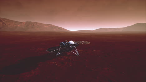 insight marte explorando la superficie del planeta rojo. elementos proporcionados por la nasa.