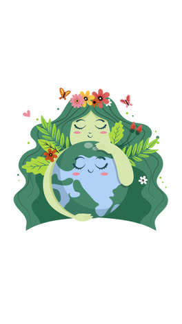 woman hugging the earth