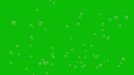 Visual-effects,-VFX,-bubbles-floating,-rising-from-the-bottom-of-the-screen-on-green-screen-3D-animation