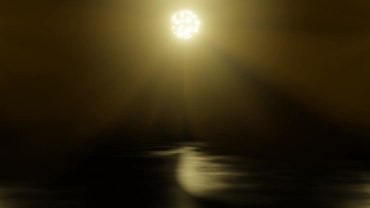 una luz brillante brilla en un escenario brillante (bucle)