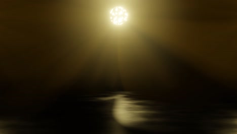 bright light shines on a shiny stage (loop)
