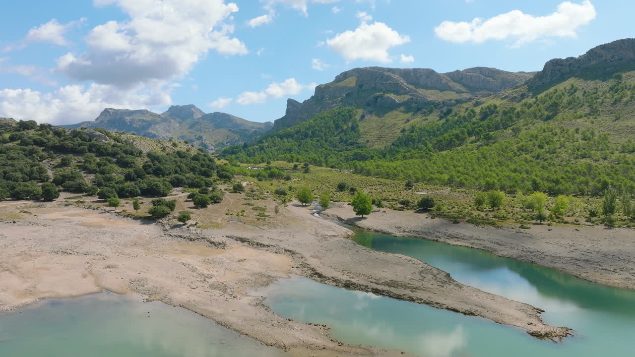 Serene Mountain Valley with River and Lake
