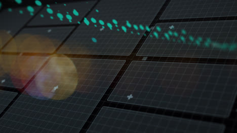animación del procesamiento de datos sobre formas