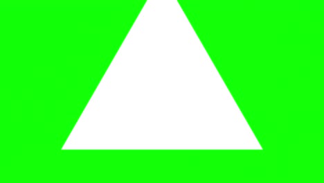 green background and multiple moving triangles, zoom in and out repeatedly