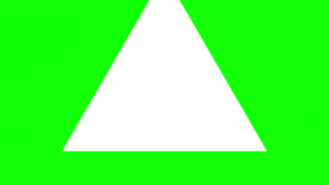 green background and multiple moving triangles, zoom in and out repeatedly