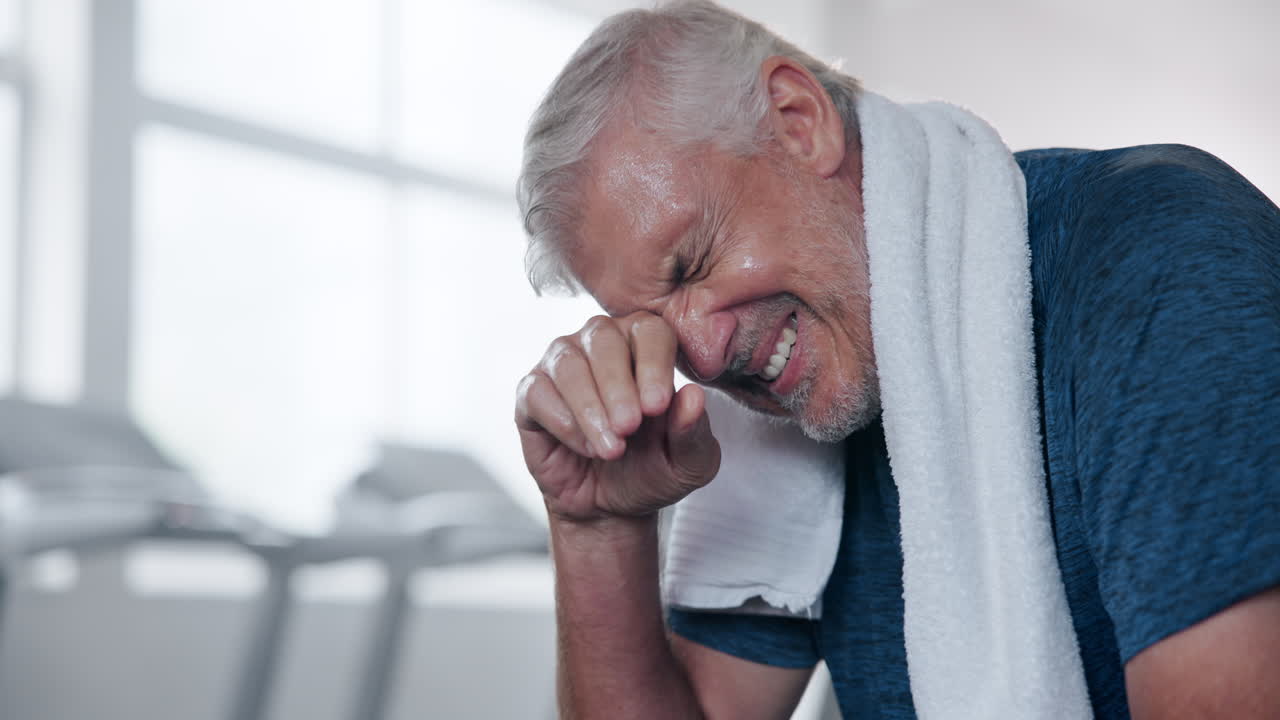 Senior man resting after exercise