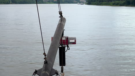 View-From-Riverboat-Cruising-In-Newport,-Kentucky,-Ohio-River,-USA---POV