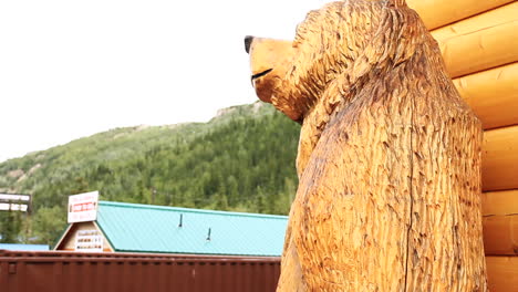 wooden bear statue in alaska