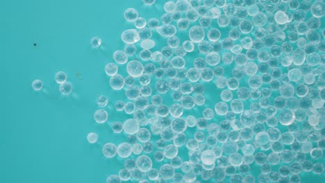 silica gel beads on blue background