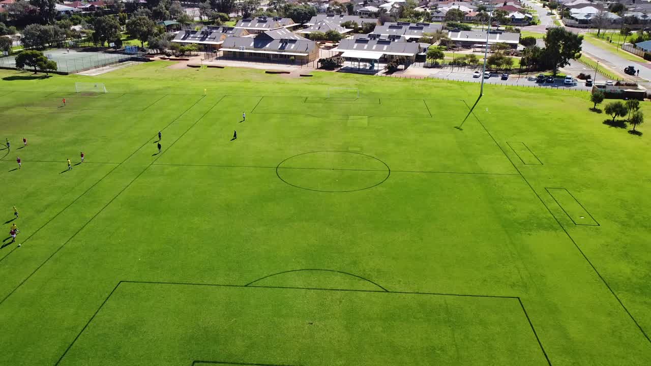 Aerial View Over Community Football Field, Riverlinks Park Clarkson Perth