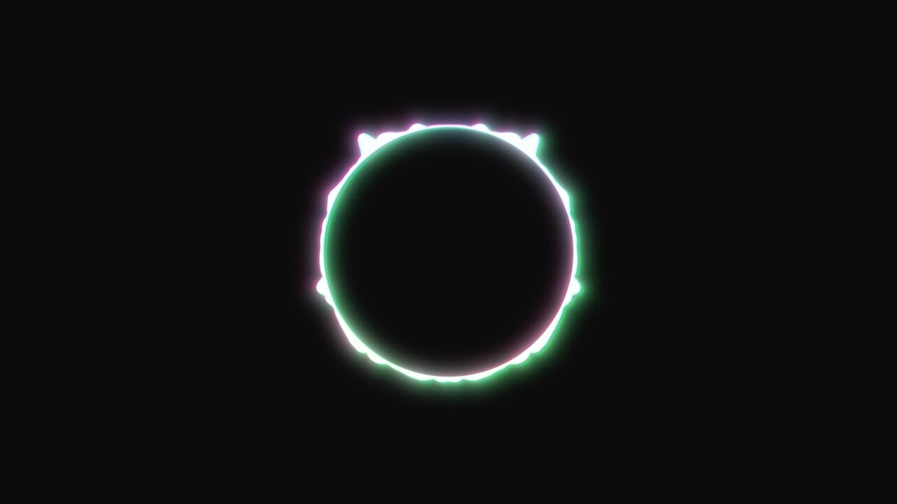 interfaz circular de audio voz música ecualizador de espectro de sonido. animación en fondo negro