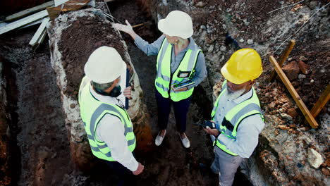 construction team inspecting the site