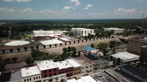 Aerial-flyover-of-Gastonia-North-Carolina-in-Gaston-County