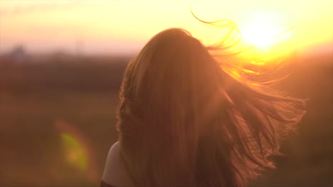 woman at sunset