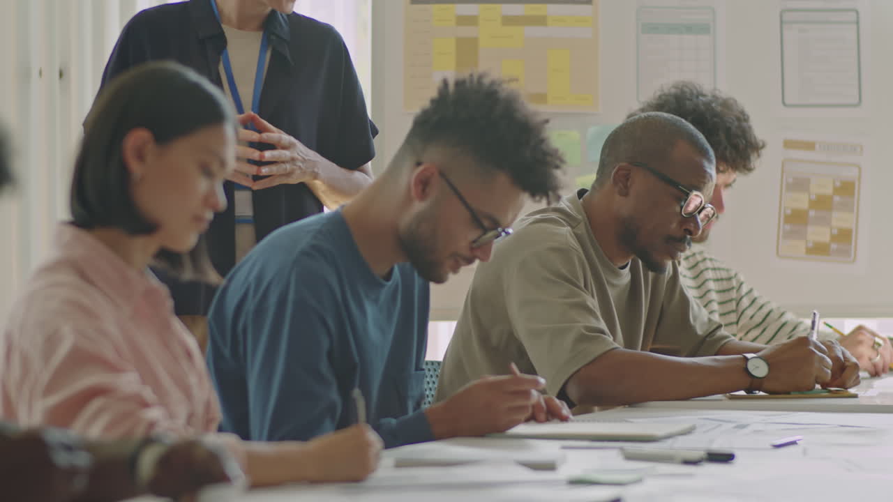 Migrant Students Passing Exam in Language School