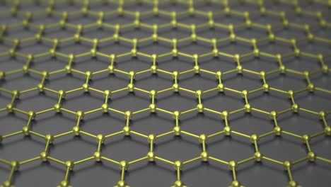 graphene atom nanostructure loopable animation. nanotube in form of honeycomb. concept nanotechnology and sciences. 3d animation