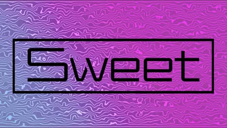 animation of sweet text and shapes on pink background