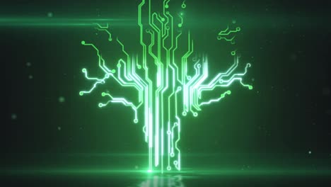 glowing circuit tree