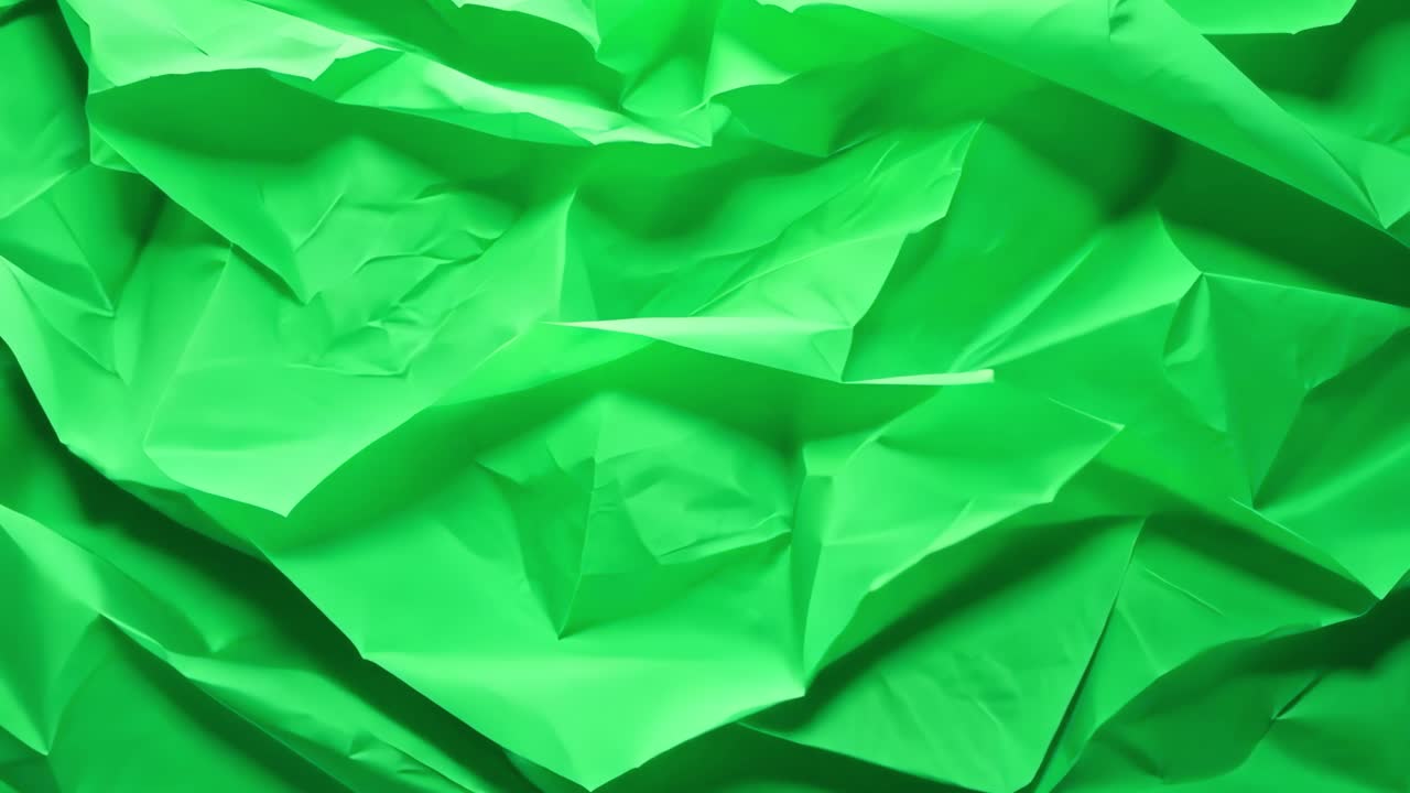 Crumpled paper texture animation, transparent 4K video, green screen