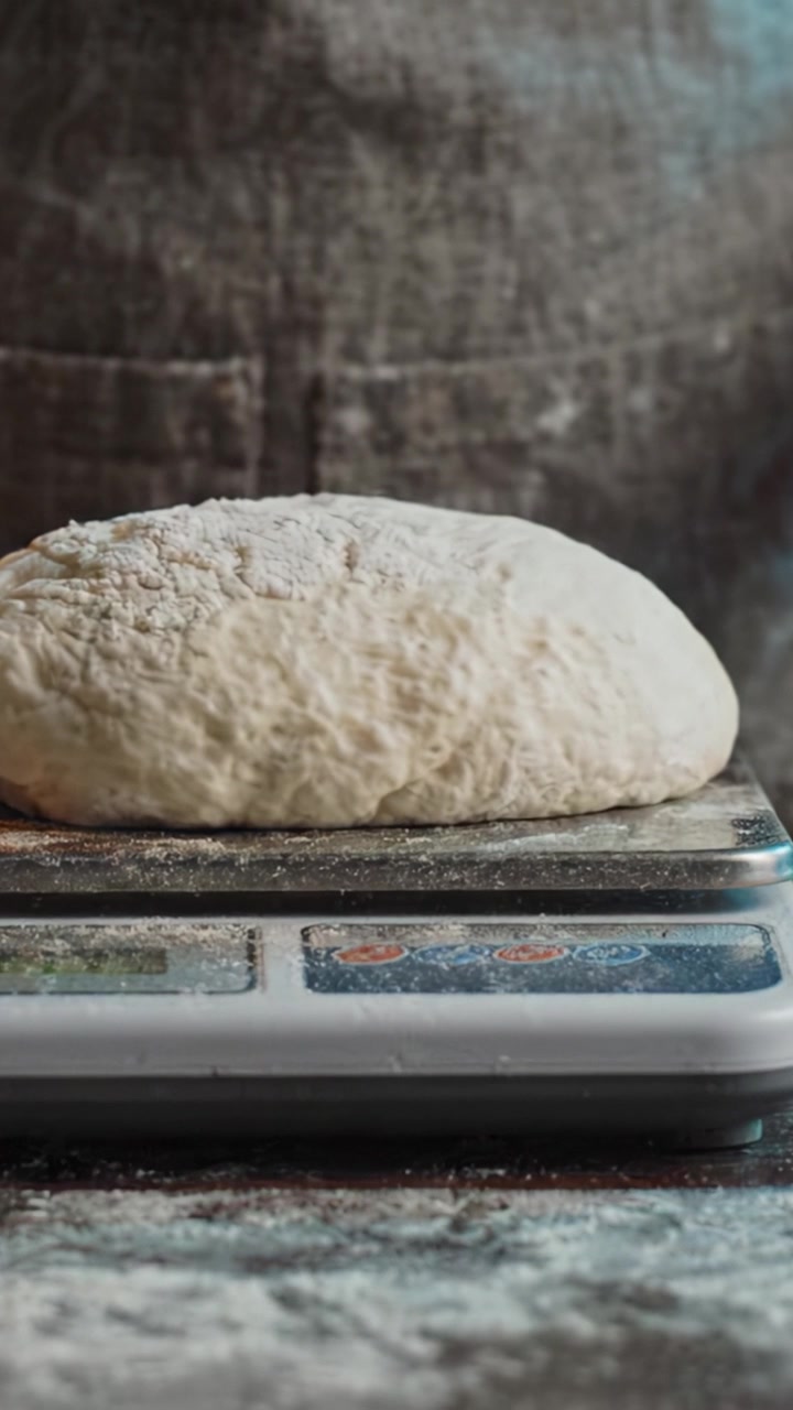Measuring Dough: A Step-by-Step Guide to Perfect Baking with Kitchen Scale and Fresh Ingredients for Homemade Bread and Pastries.