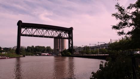 a train bridge spanning the cuyahoga river