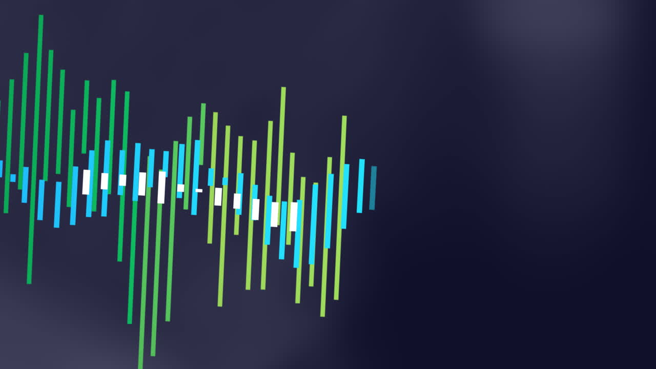 Animation of financial data processing over dark background