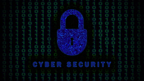 cyber security concept. digital organic padlock and binary code.